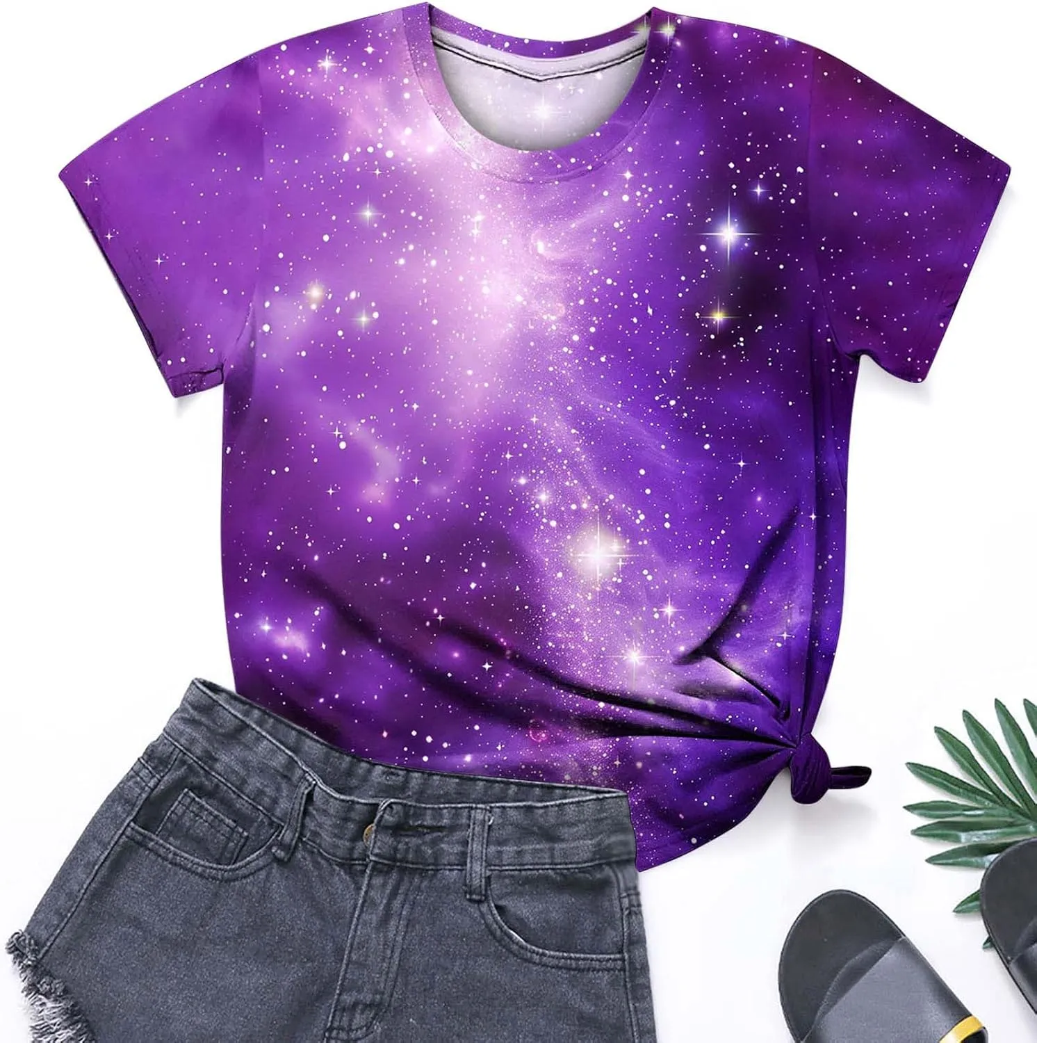 Plus Size Womens Tshirts Graphic Tee Short Sleeve Summer Tunic Tops Causal Loose Shirts Teen Girls Crew Neck Tshirts