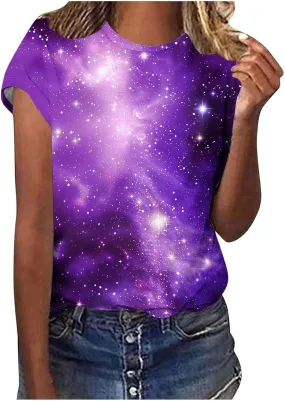 Plus Size Womens Tshirts Graphic Tee Short Sleeve Summer Tunic Tops Causal Loose Shirts Teen Girls Crew Neck Tshirts