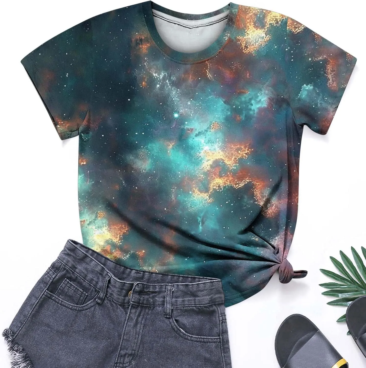 Plus Size Womens Tshirts Graphic Tee Short Sleeve Summer Tunic Tops Causal Loose Shirts Teen Girls Crew Neck Tshirts