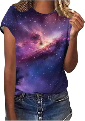 Plus Size Womens Tshirts Graphic Tee Short Sleeve Summer Tunic Tops Causal Loose Shirts Teen Girls Crew Neck Tshirts