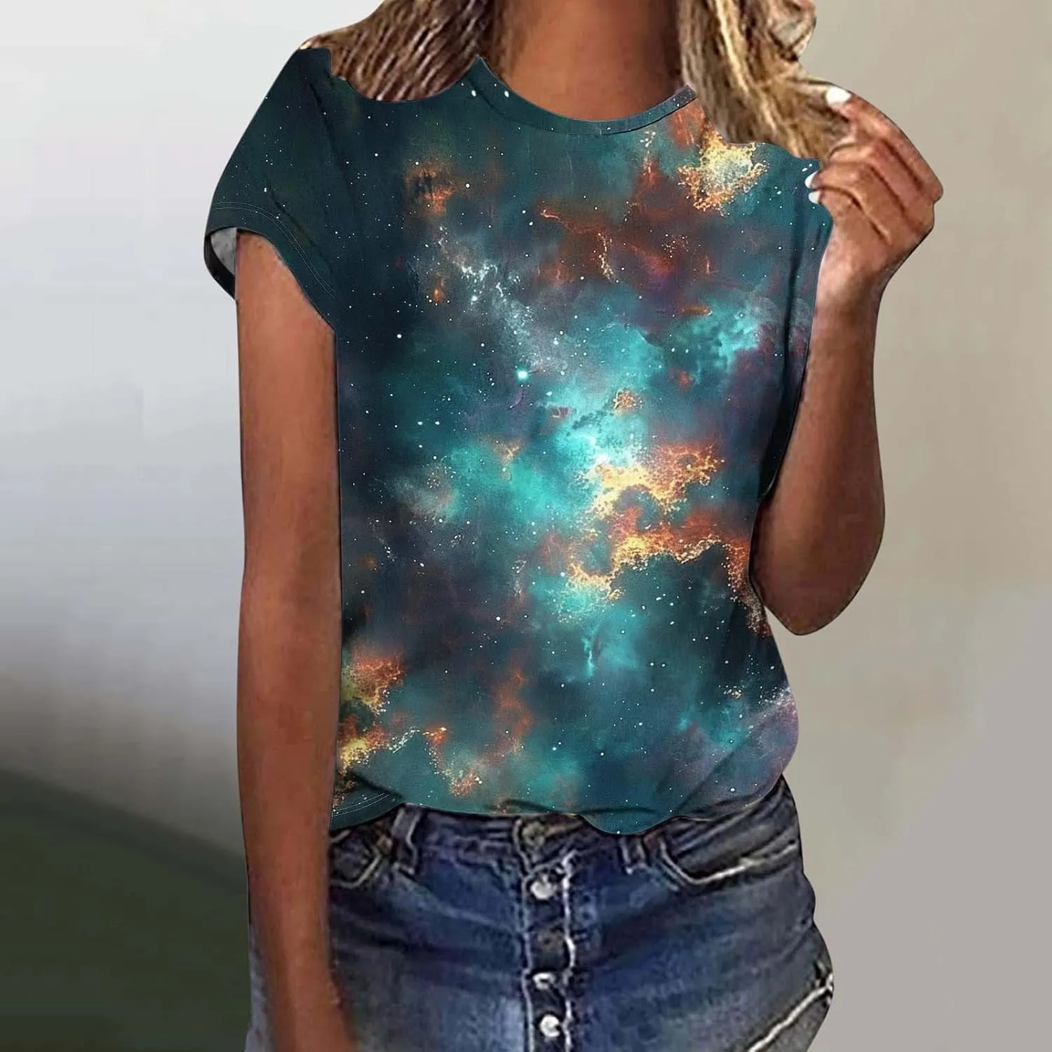 Plus Size Womens Tshirts Graphic Tee Short Sleeve Summer Tunic Tops Causal Loose Shirts Teen Girls Crew Neck Tshirts