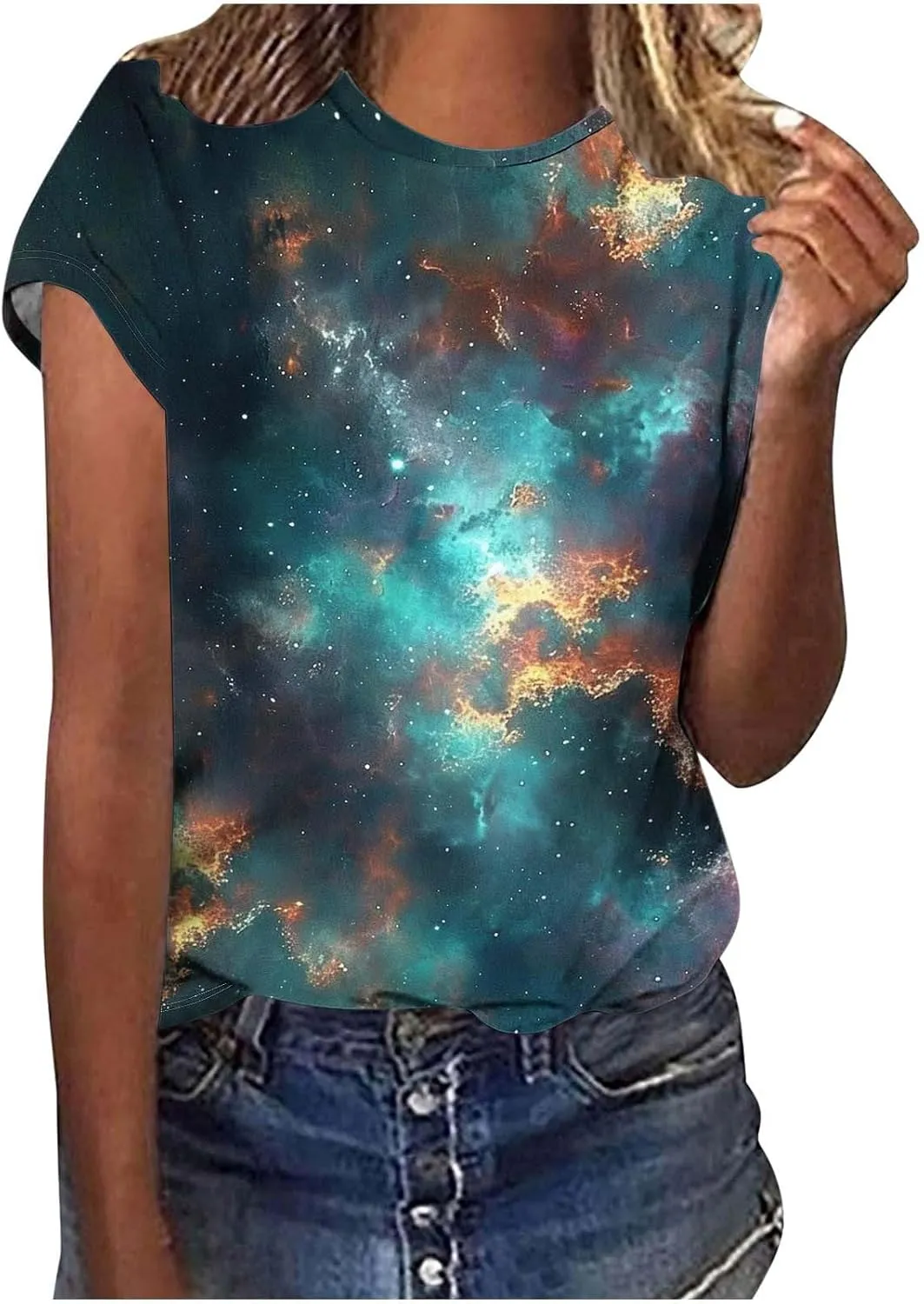 Plus Size Womens Tshirts Graphic Tee Short Sleeve Summer Tunic Tops Causal Loose Shirts Teen Girls Crew Neck Tshirts