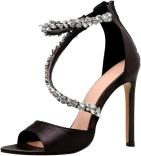 Pointed Toe High Heeled Open Toe Crystals Straps Women High Heels Rhinestones Sexy Sandals With Womens Earth Sandals 8