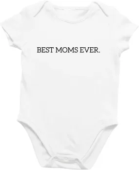 Printique Organic GOTS Certified Baby Onesie Unisex Bodysuit 0-18 months - Best Moms Ever | LGBTQ For Mommy (0-3 Months)