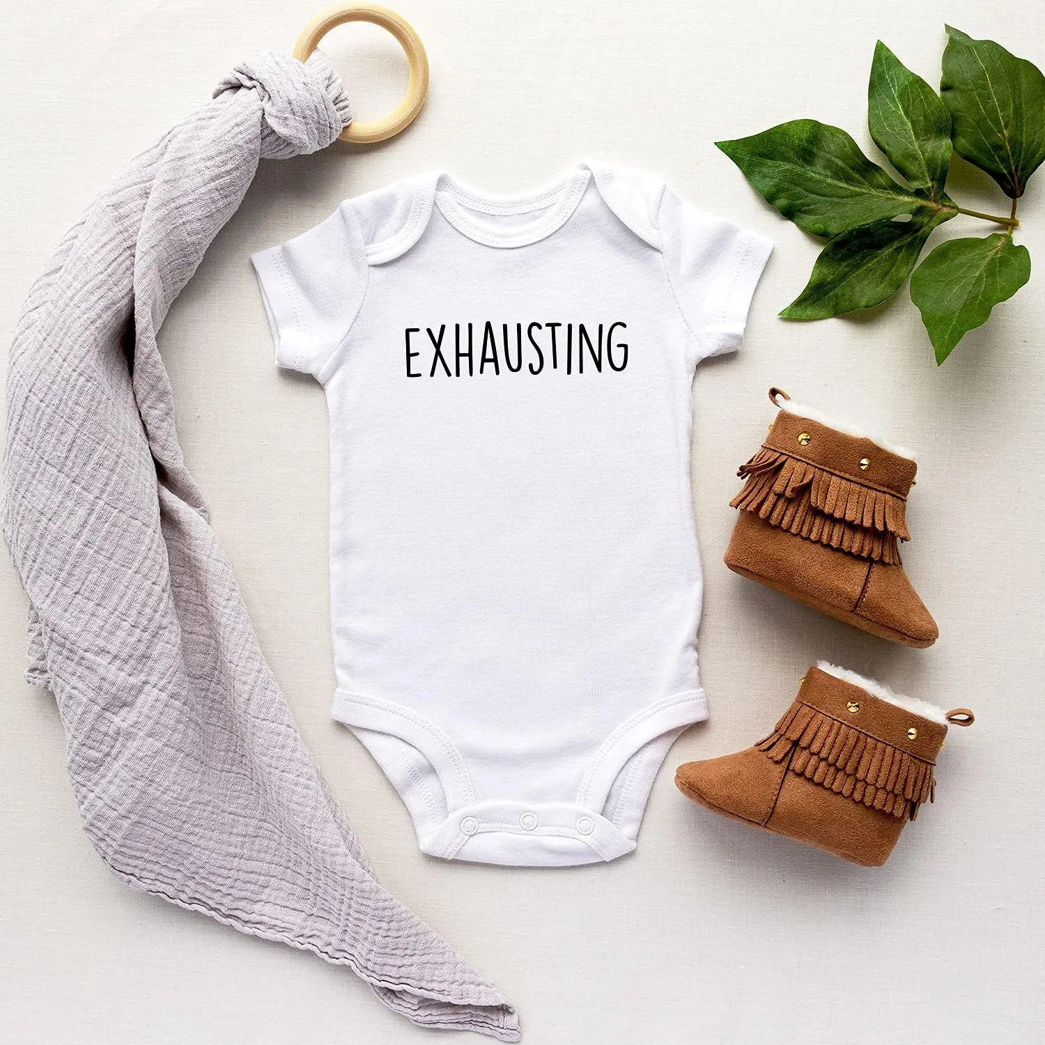 Printique Organic GOTS Certified Baby Onesie Unisex Bodysuit 0-18 months - Cute Funny Design