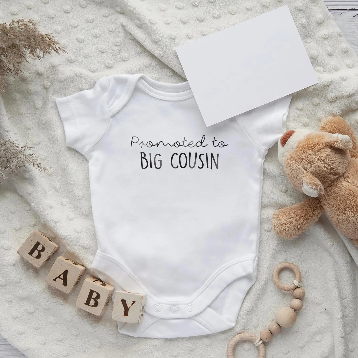 Printique Organic GOTS Certified Baby Onesie Unisex Bodysuit 0-18 months - Family Baby Announcement