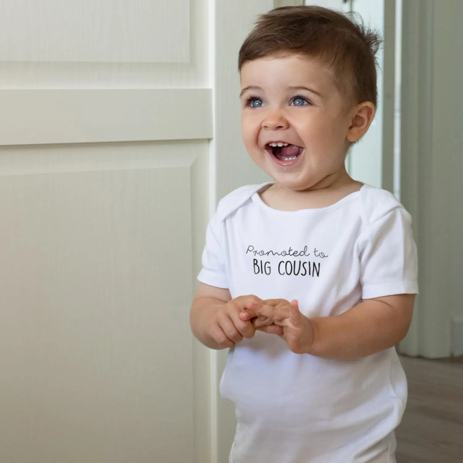 Printique Organic GOTS Certified Baby Onesie Unisex Bodysuit 0-18 months - Family Baby Announcement