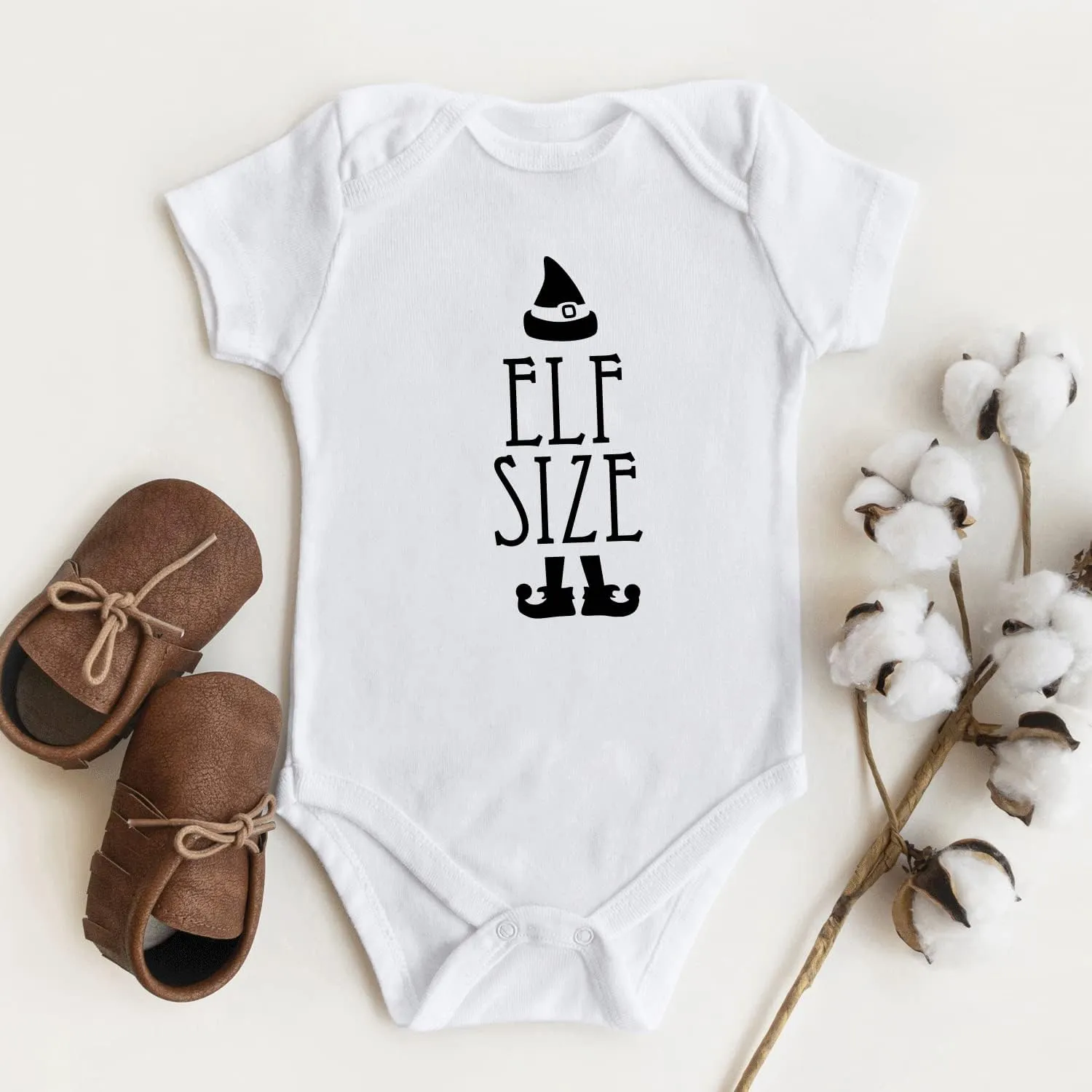 Printique Organic GOTS Certified Baby Onesie Unisex Bodysuit 0-18 months - Funny Christmas Holiday