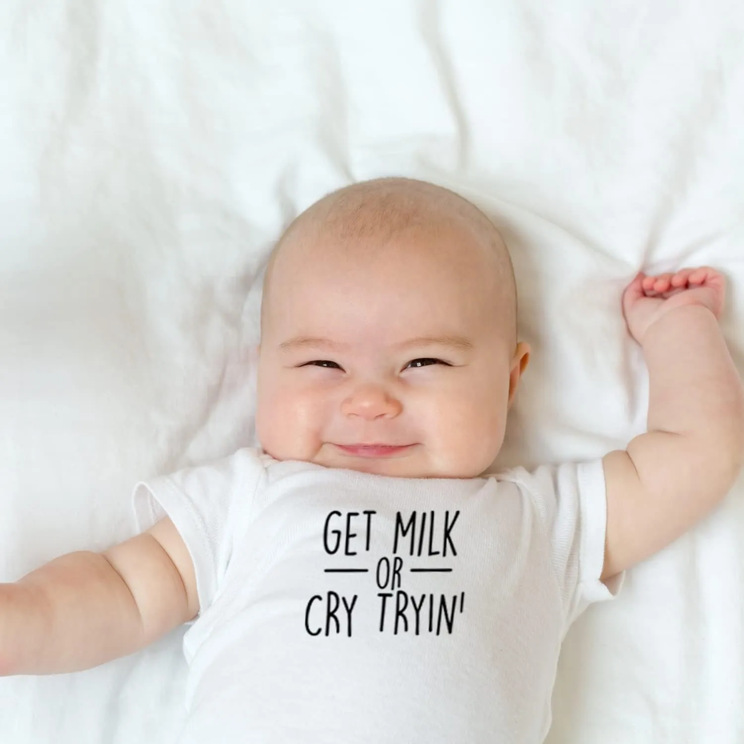 Printique Organic GOTS Certified Baby Onesie Unisex Bodysuit 0-18 months - Funny Quotes