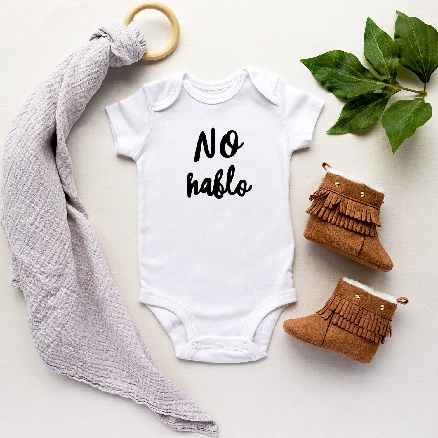 Printique Organic GOTS certified baby onesie unisex bodysuit 0-18 months - Funny Spanish Quotes