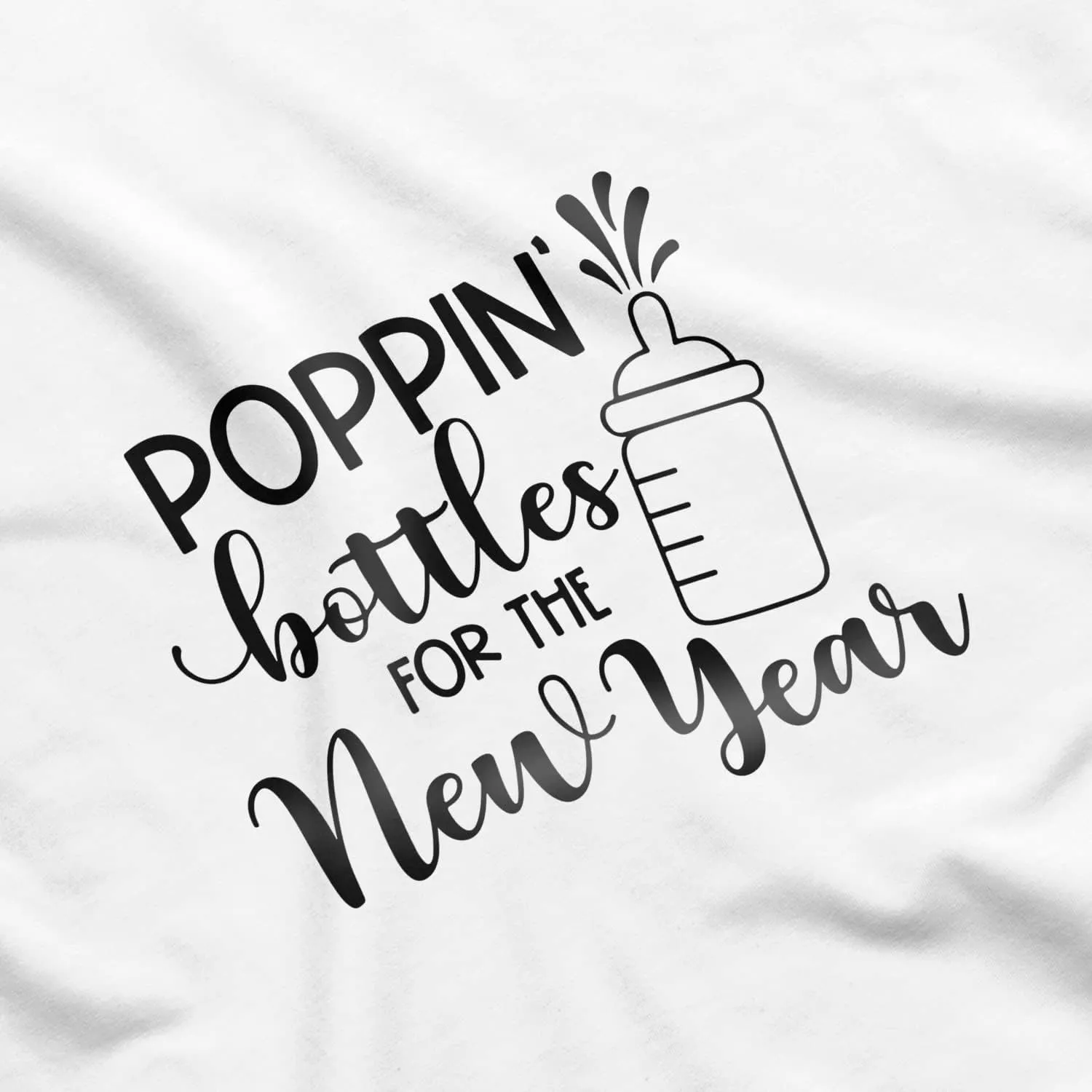 Printique Organic GOTS Certified Baby Onesie Unisex Bodysuit 0-18 months - New Year's Eve