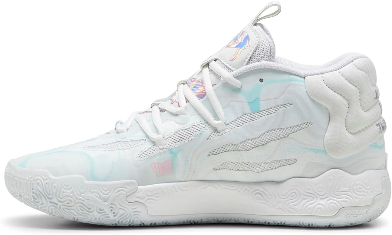 PUMA Mens Mb.03 Iridescent Basketball Sneakers Shoes - White - Size 12 M