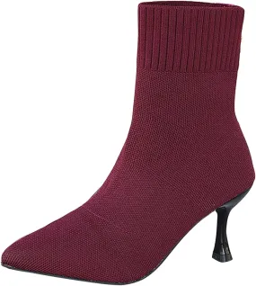 Pumps Shoes Dressy Fashion Comfortable Women's Fashion Stiletto Sock Covers Knitted Breathable Pointed Toe Casual