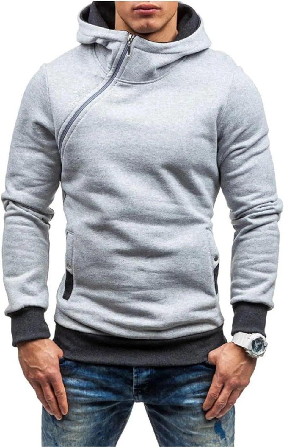 Quarter Zip Pullover Men Fleece Hoodies Winter Sweatshirts Hoodies Long Sleeve Shirts Warm Fall Hoodies