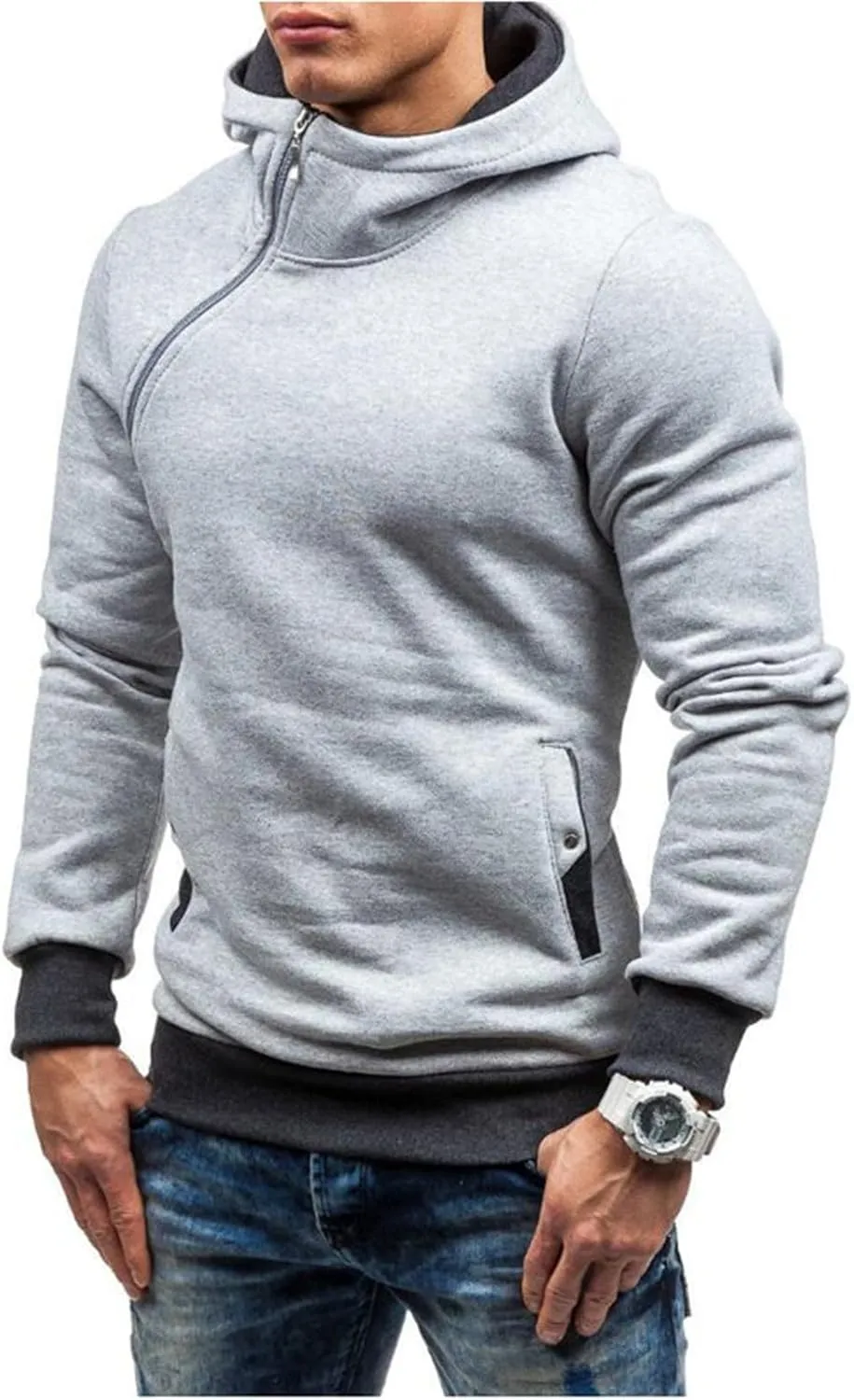 Quarter Zip Pullover Men Fleece Hoodies Winter Sweatshirts Hoodies Long Sleeve Shirts Warm Fall Hoodies