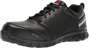 Reebok Work Mens Sublite Cushion Mid Waterproof Composite Toe Eh Work Safety Shoes Casual - Black