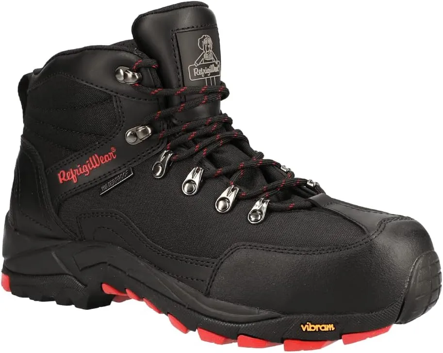 RefrigiWear Mens Black Widow Lightweight Waterproof Leather Work Boot
