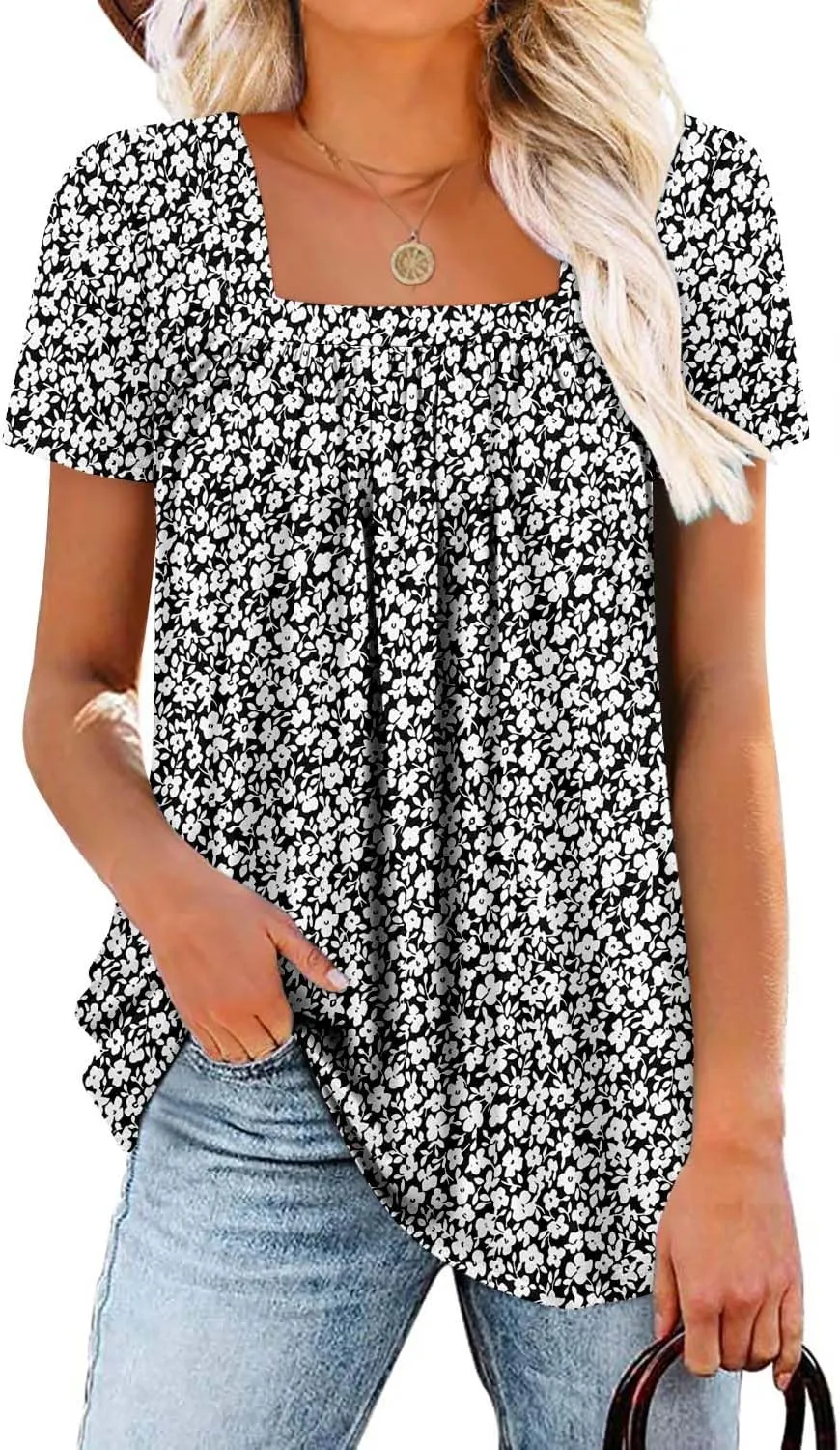 ROSELINLIN Womens Short Sleeve Shirts to Wear with Leggings Summer Sleeveless Shirts Tank Tops