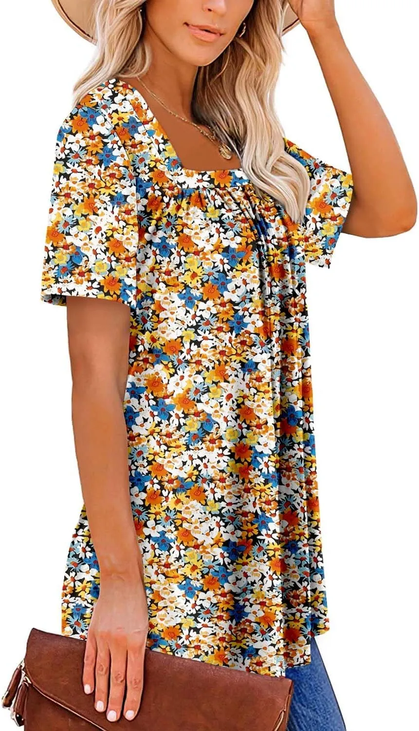 ROSELINLIN Womens Short Sleeve Shirts to Wear with Leggings Summer Sleeveless Shirts Tank Tops