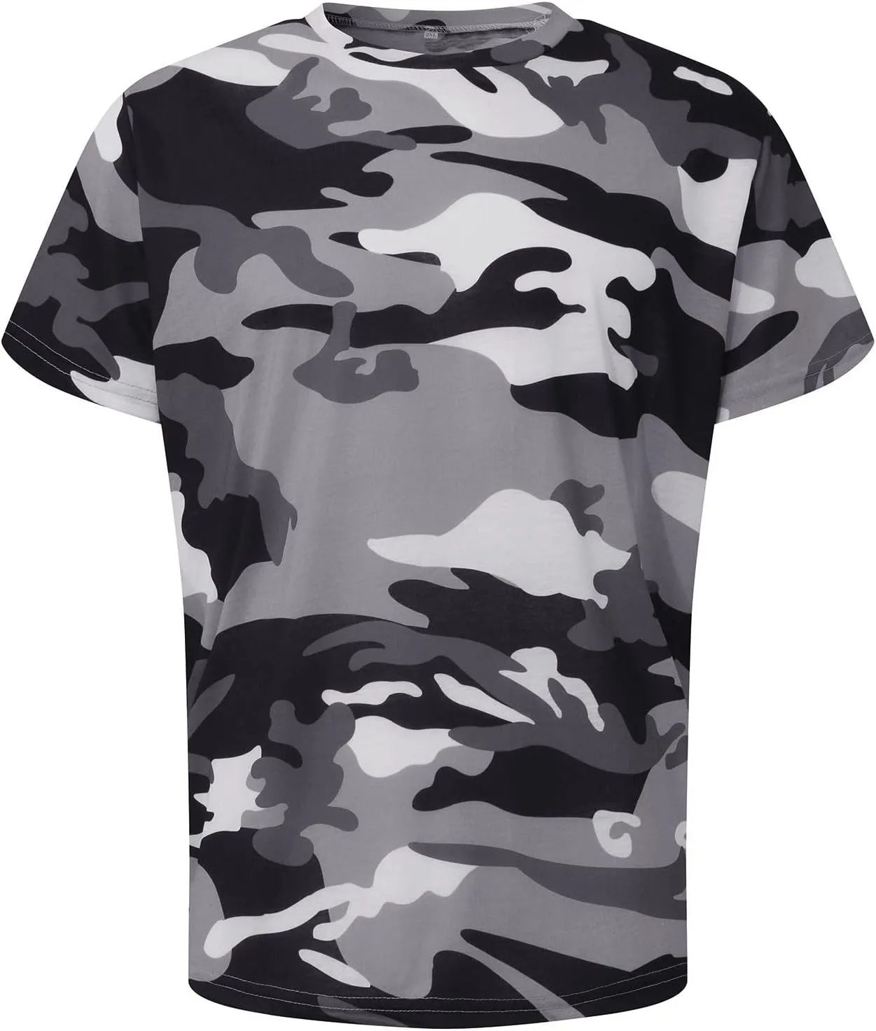 RTRDE Men's Casual T Shirts for Man Camouflage T-Shirt Sports Fitness Short Sleeve Military Camo Crewneck Shirts, XL-5XL