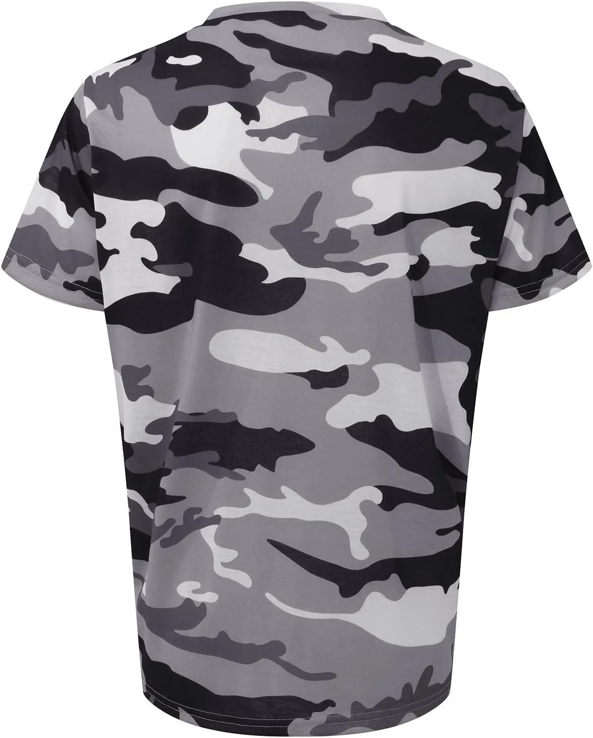 RTRDE Men's Casual T Shirts for Man Camouflage T-Shirt Sports Fitness Short Sleeve Military Camo Crewneck Shirts, XL-5XL