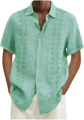 RTRDE Men's Tshirts Shirts Casual Lapel Beach Holiday Wear Fashion Shirt Hawaiian Short-Sleeved Shirts