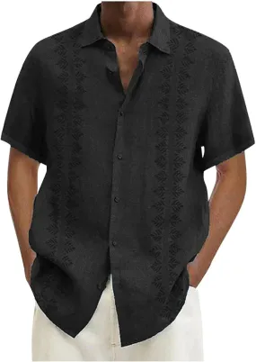 RTRDE Men's Tshirts Shirts Casual Lapel Beach Holiday Wear Fashion Shirt Hawaiian Short-Sleeved Shirts
