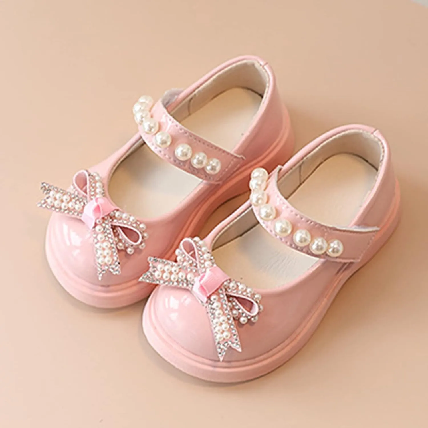 Sandals for Big Girls Size 5 Girls Sandals Children Shoes Pearl Bow Tie Hook Puppy Slippers for Toddler Girls