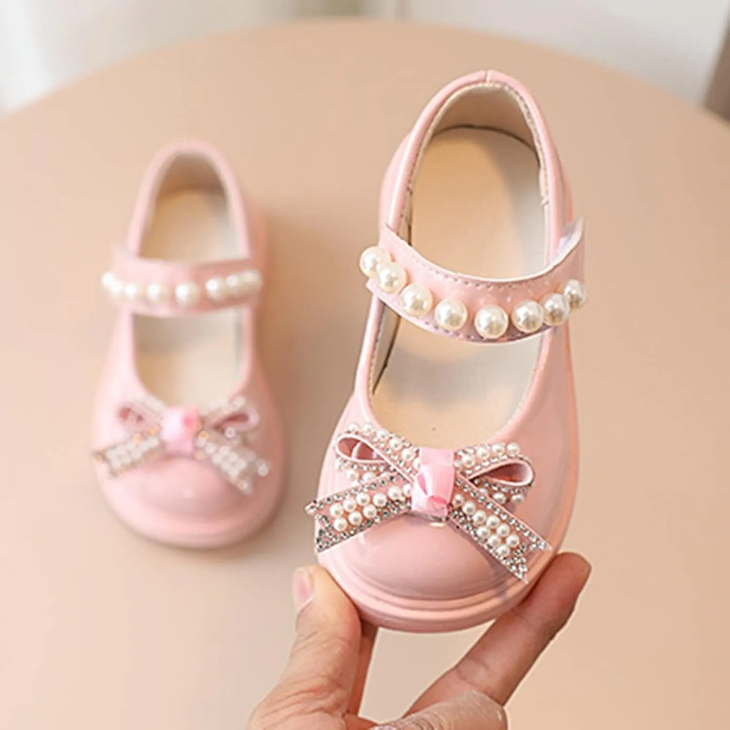 Sandals for Big Girls Size 5 Girls Sandals Children Shoes Pearl Bow Tie Hook Puppy Slippers for Toddler Girls