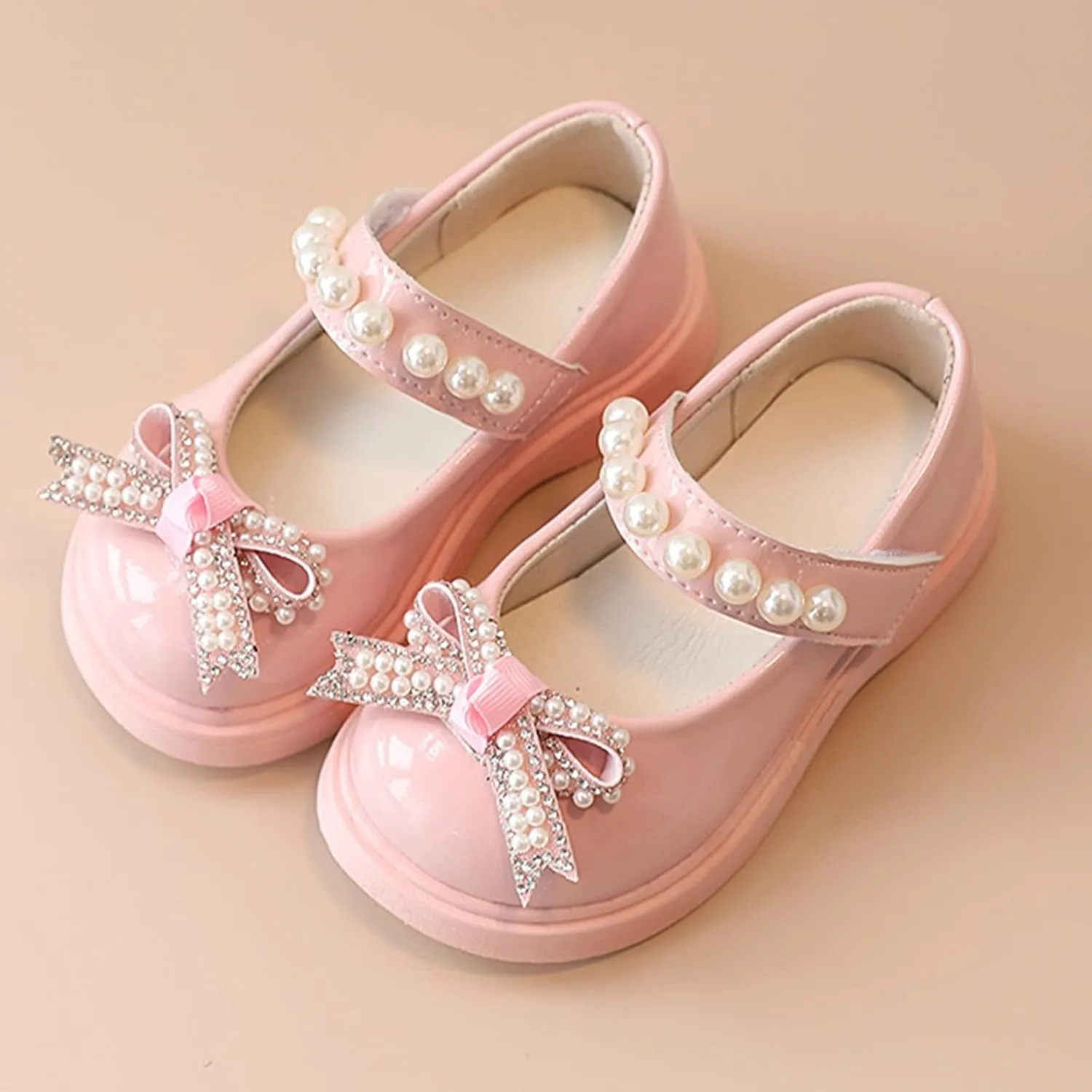 Sandals for Big Girls Size 5 Girls Sandals Children Shoes Pearl Bow Tie Hook Puppy Slippers for Toddler Girls