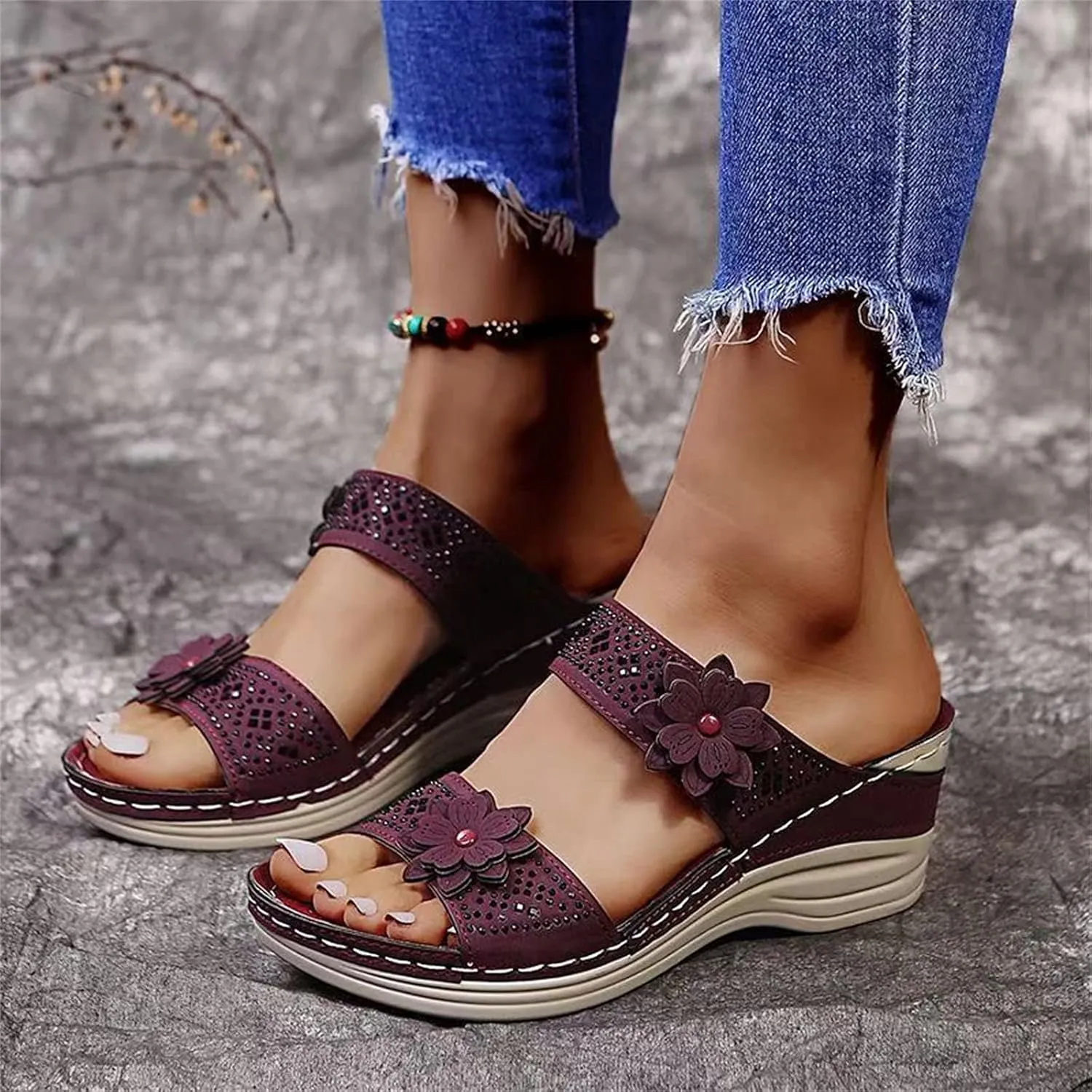 Sandals for Women Dressy, Sandal Womens Platform Wedge Sandals Open Toe Buckle Ankle Strap Sandals Elegant Shoes