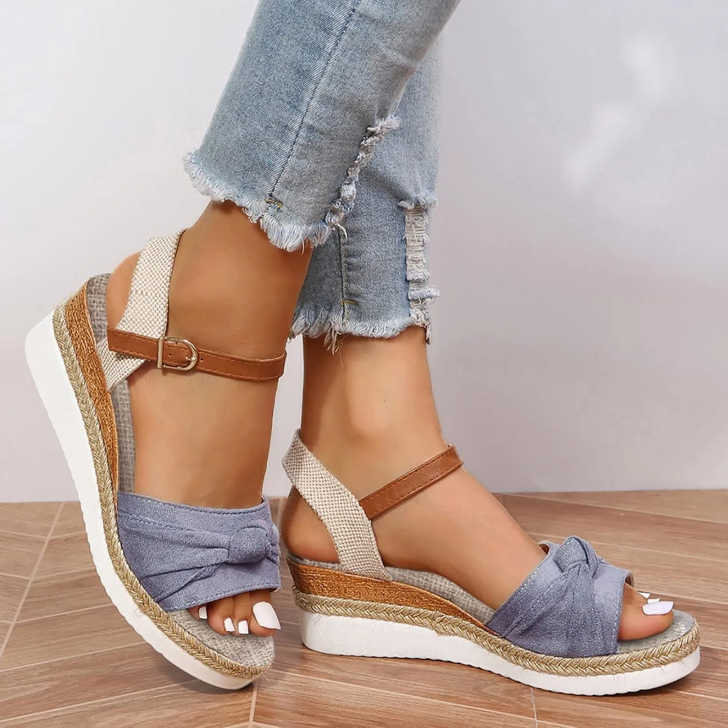 Sandals for Women Dressy,Sandals For Womens Casual Open Toe Strappy Wedge Sandals Summer Dressy Beach Womens Sandals