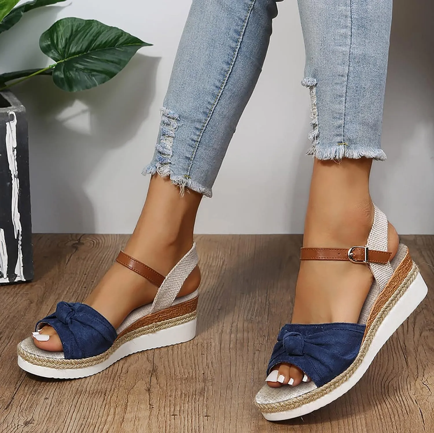 Sandals for Women Dressy,Sandals For Womens Casual Open Toe Strappy Wedge Sandals Summer Dressy Beach Womens Sandals