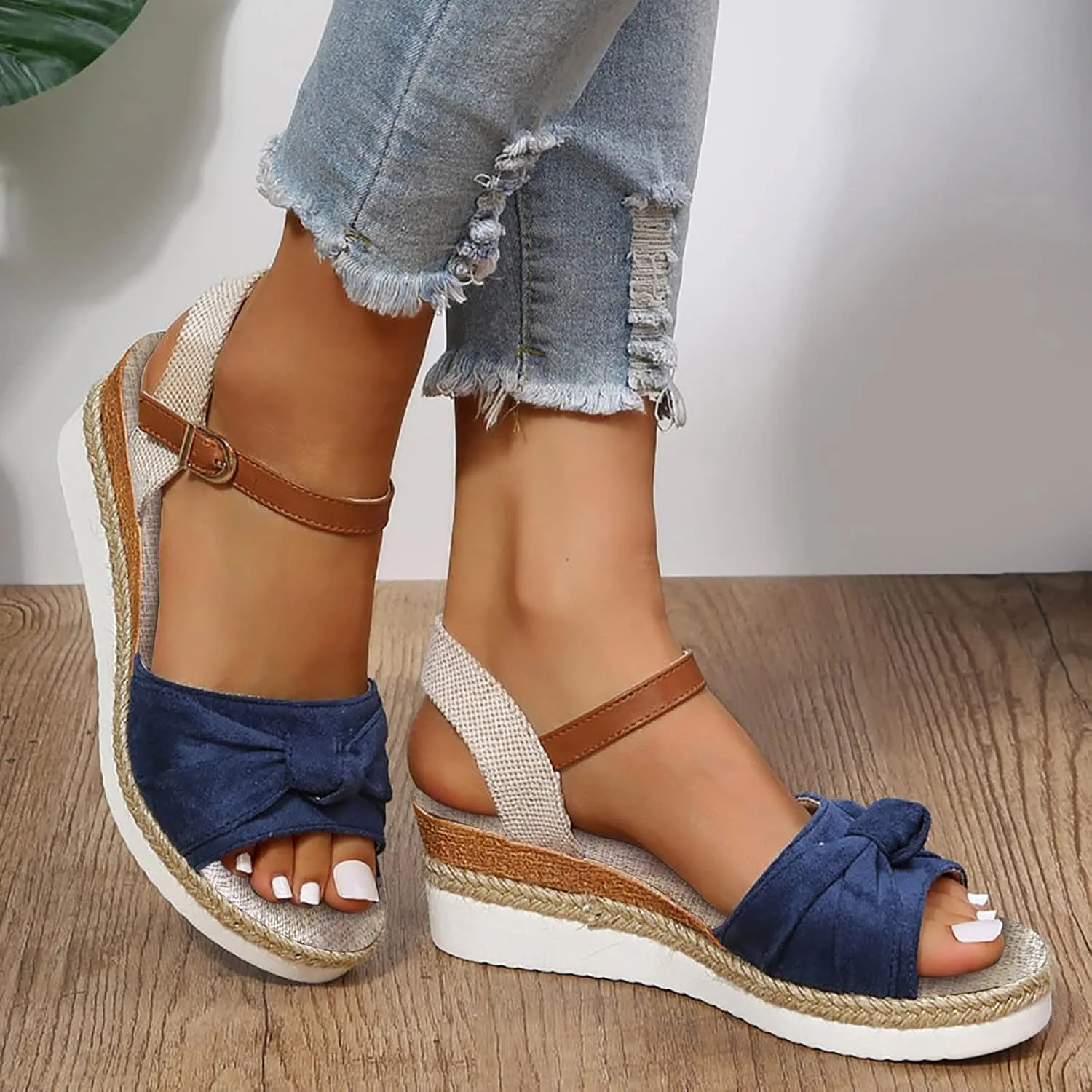 Sandals for Women Dressy,Sandals For Womens Casual Open Toe Strappy Wedge Sandals Summer Dressy Beach Womens Sandals