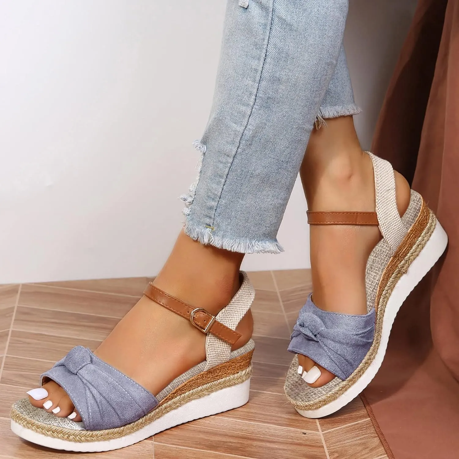Sandals for Women Dressy,Sandals For Womens Casual Open Toe Strappy Wedge Sandals Summer Dressy Beach Womens Sandals