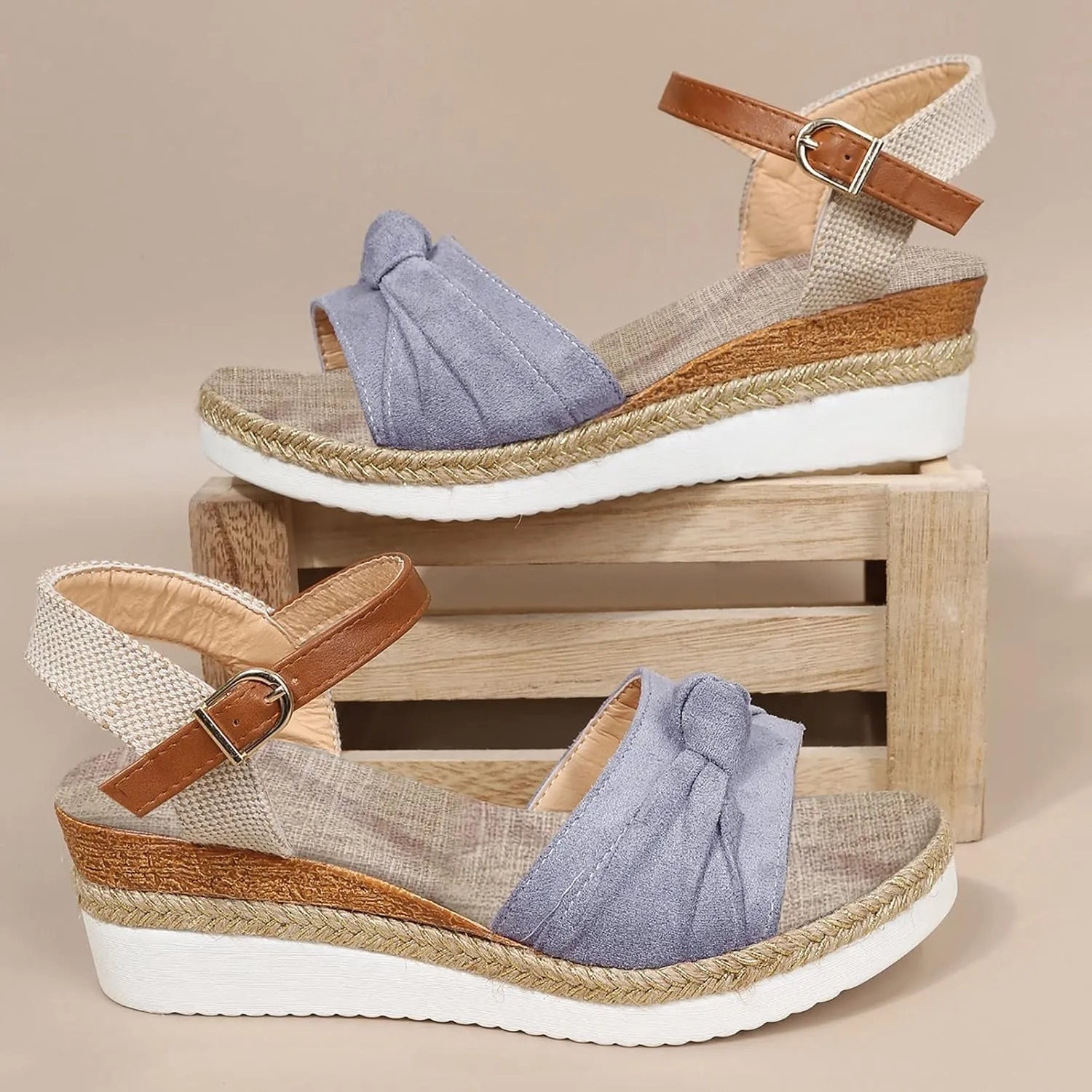 Sandals for Women Dressy,Sandals For Womens Casual Open Toe Strappy Wedge Sandals Summer Dressy Beach Womens Sandals