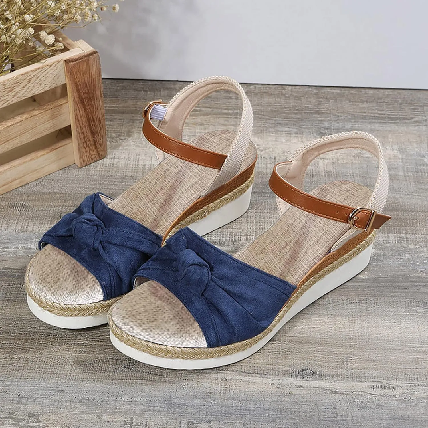 Sandals for Women Dressy,Sandals For Womens Casual Open Toe Strappy Wedge Sandals Summer Dressy Beach Womens Sandals