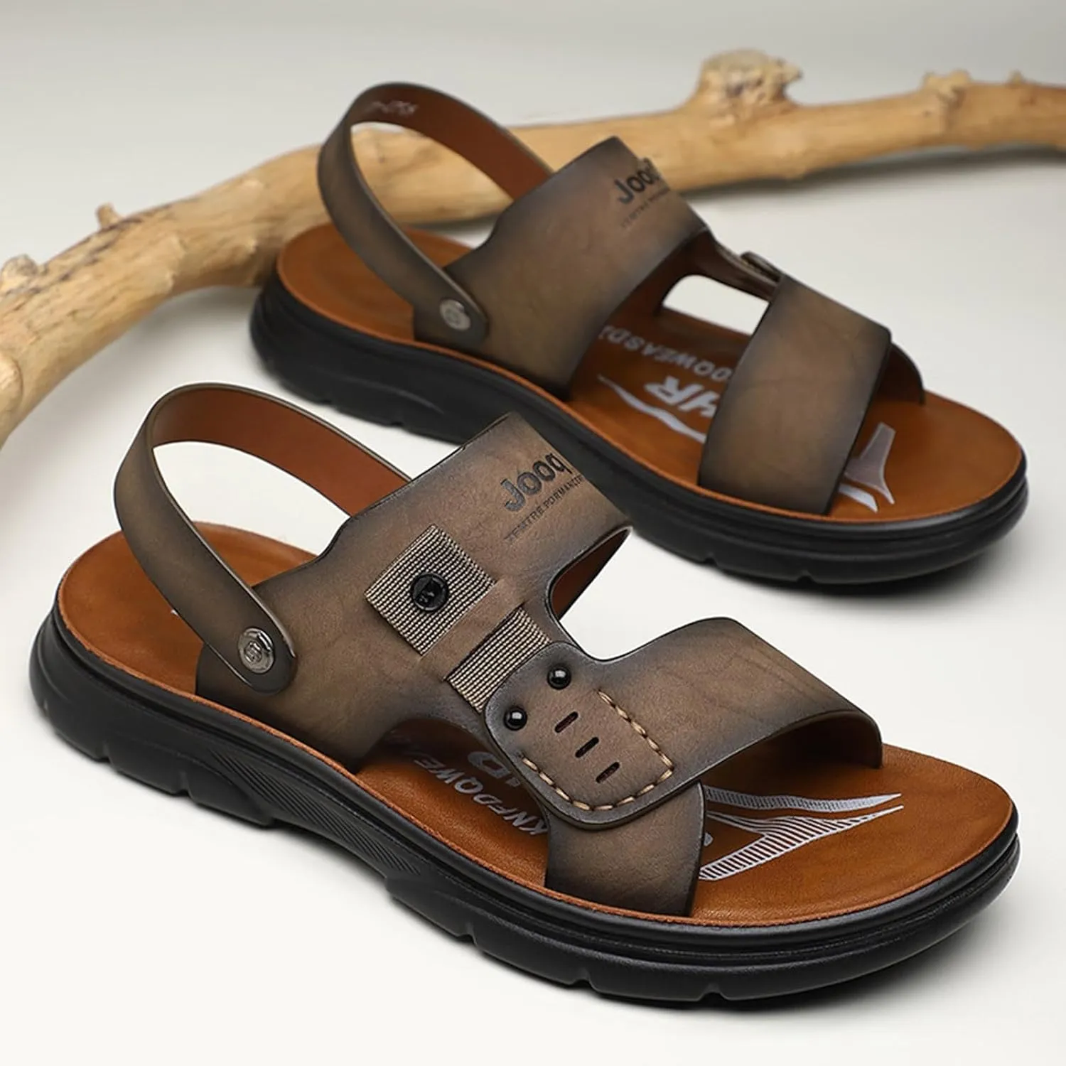 Sandals Mens W Men's Thick Soled Wedge Shoes Fashionable And Casual Outdoor Wear Adjustable New Leather Sandal Mens