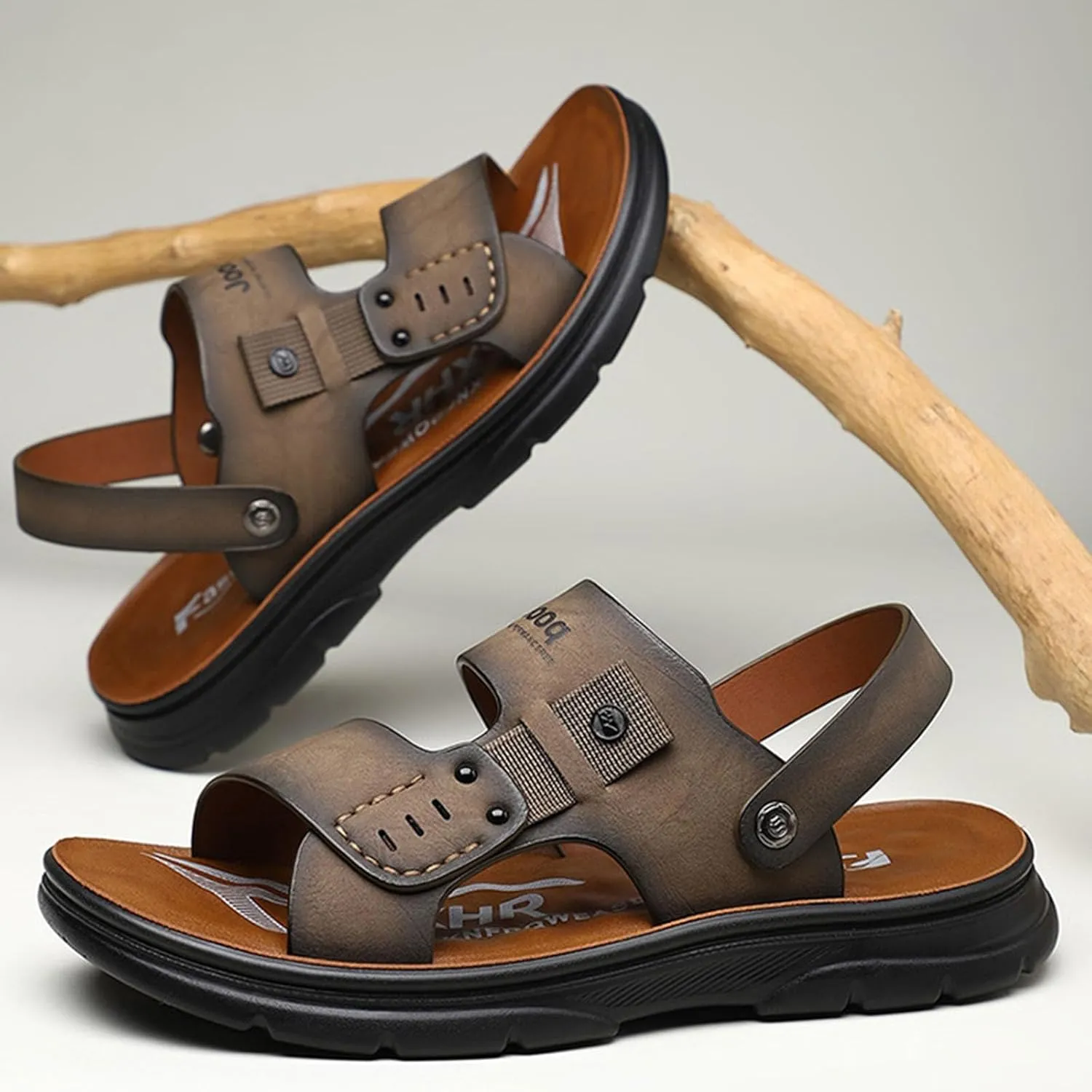 Sandals Mens W Men's Thick Soled Wedge Shoes Fashionable And Casual Outdoor Wear Adjustable New Leather Sandal Mens