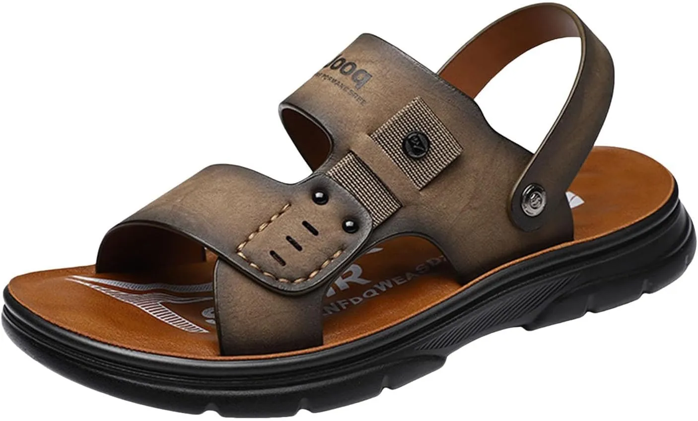 Sandals Mens W Men's Thick Soled Wedge Shoes Fashionable And Casual Outdoor Wear Adjustable New Leather Sandal Mens