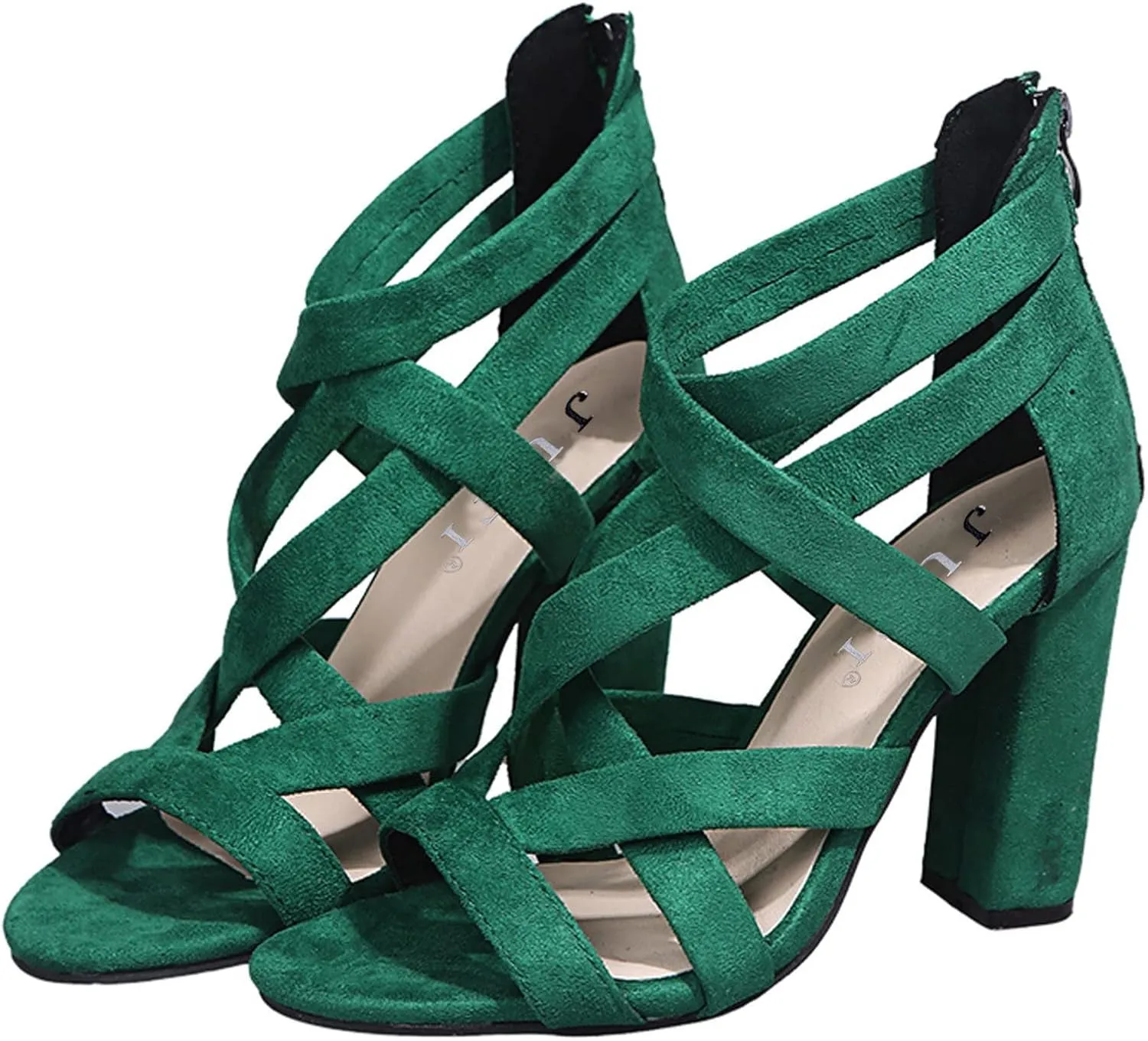 Sandals Zipper Breathable Fashion Heels Toe Casual Women Open Women's high Heels Shoes for Women Close Toe