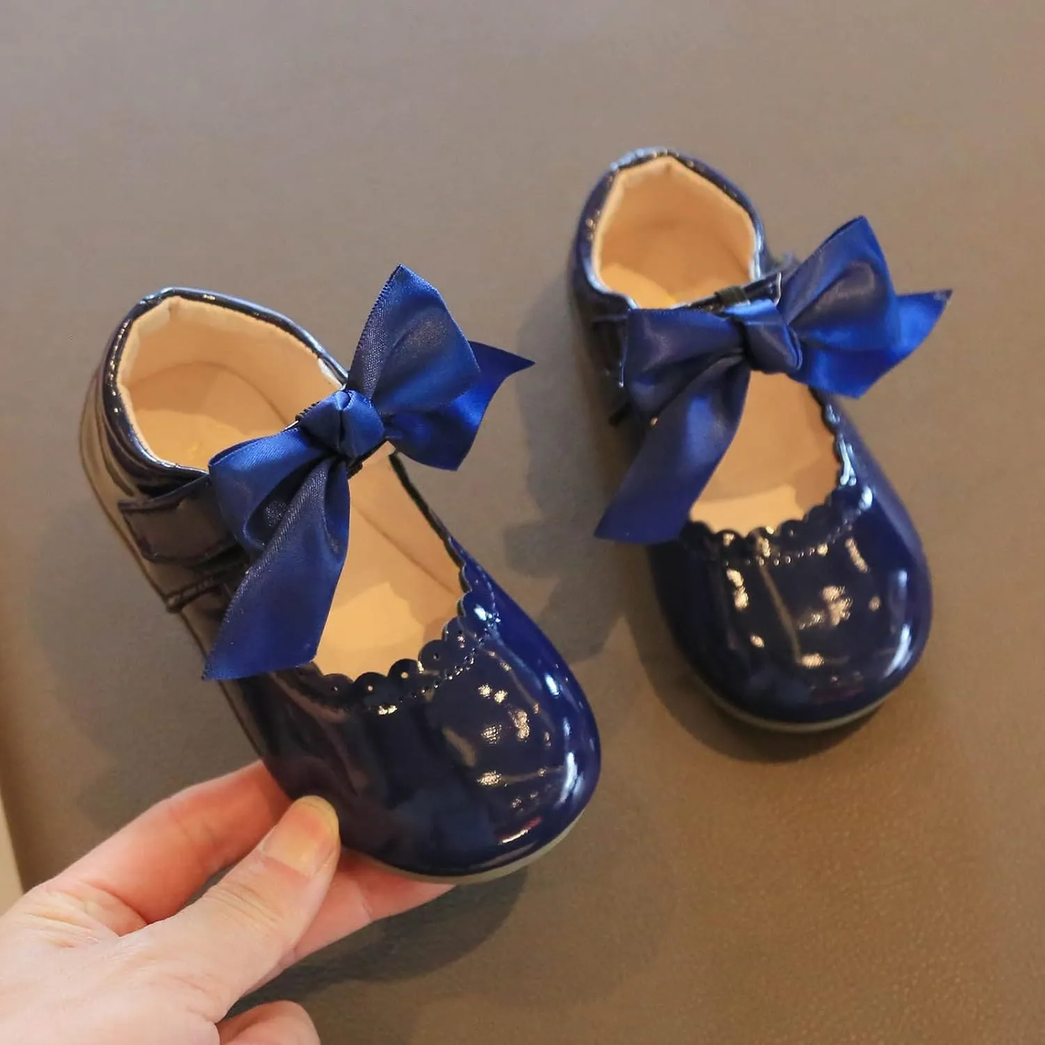 School Uniform Dress Shoes for Toddler Girls Mary Jane Flat Flower Girl Shoes Little Kid Ballet Shoes Church Baby Shoes