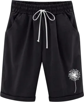 sdbrld Bermuda Shorts for Women,Womens Bermuda Shorts Fashion Summer Drawstring Shorts High Waisted Cotton Athletic Shorts