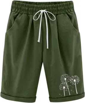 sdbrld Bermuda Shorts for Women,Womens Bermuda Shorts Fashion Summer Drawstring Shorts High Waisted Cotton Athletic Shorts
