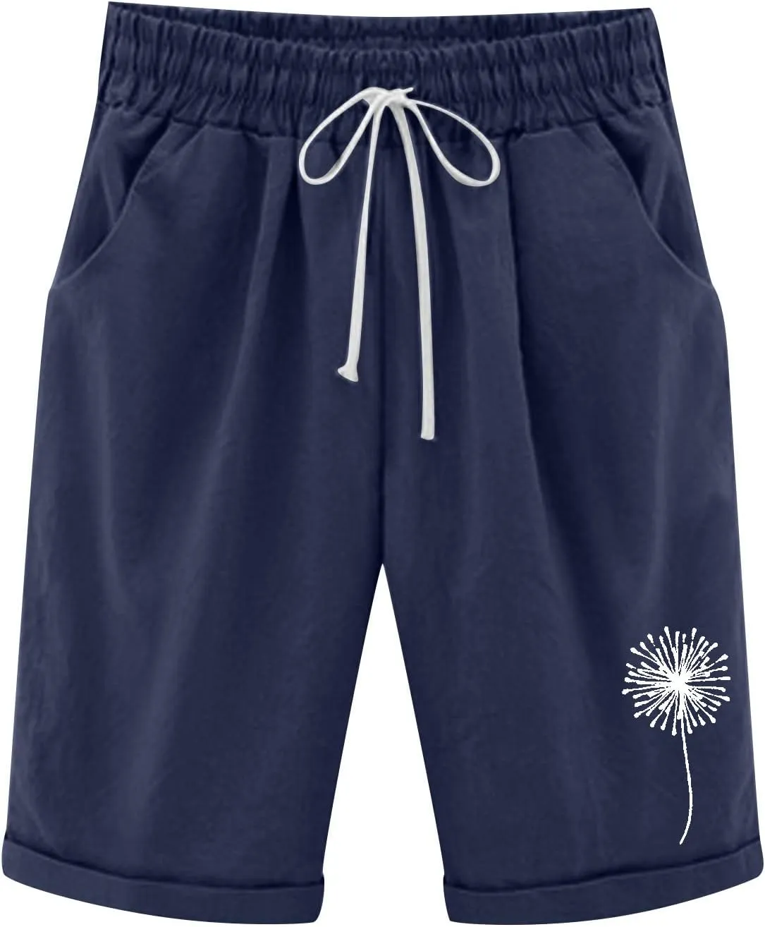 sdbrld Bermuda Shorts for Women,Womens Bermuda Shorts Fashion Summer Drawstring Shorts High Waisted Cotton Athletic Shorts