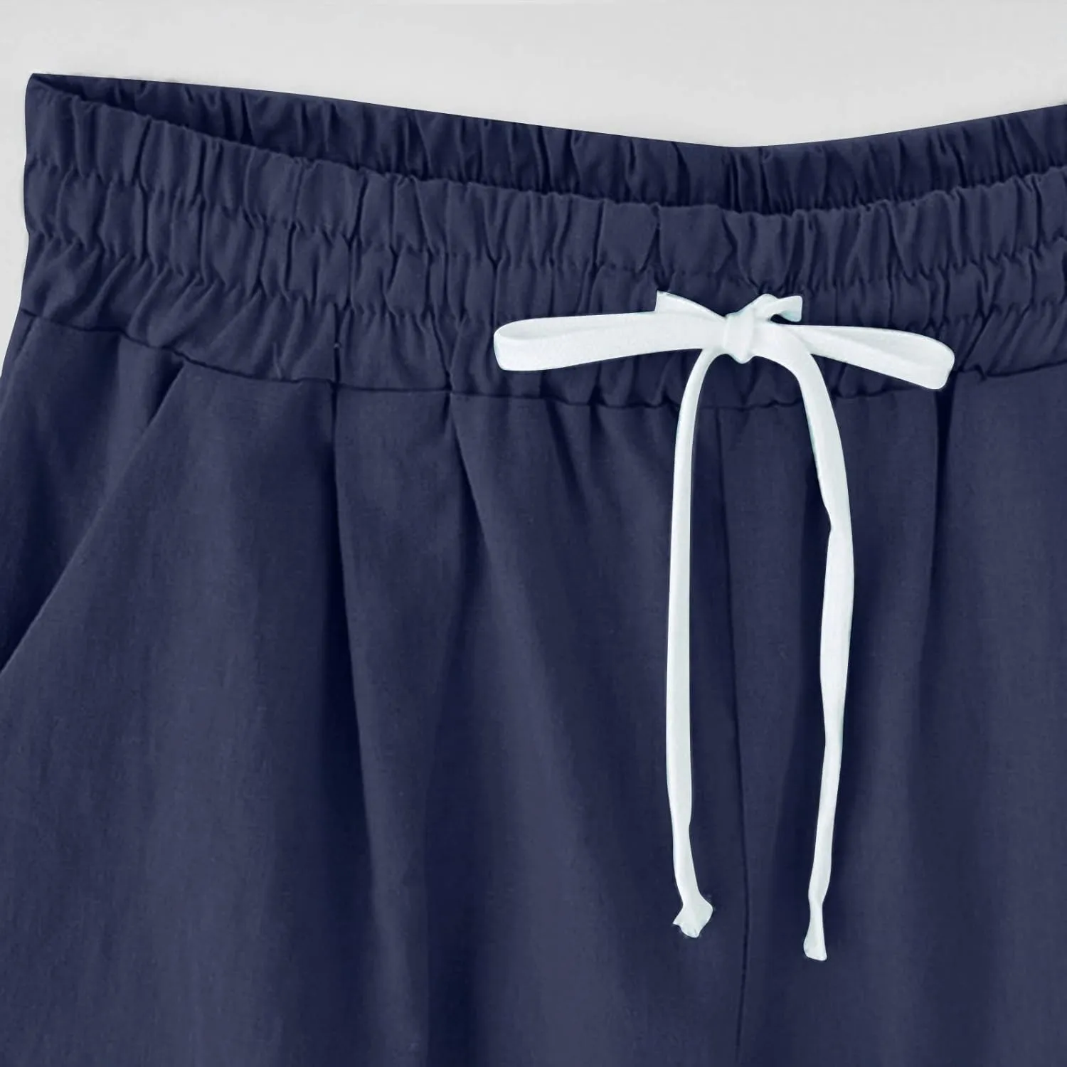 sdbrld Bermuda Shorts for Women,Womens Bermuda Shorts Fashion Summer Drawstring Shorts High Waisted Cotton Athletic Shorts