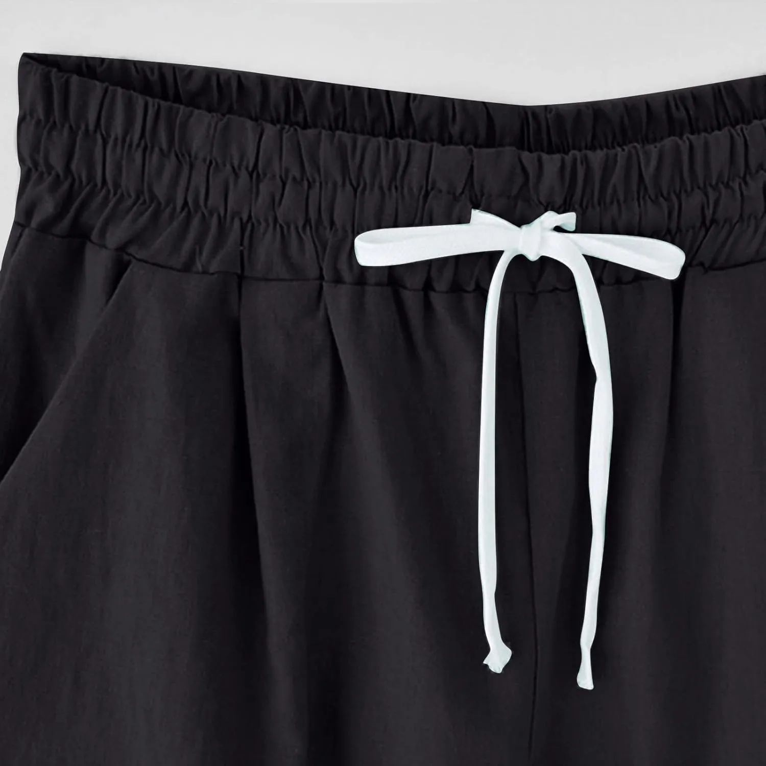 sdbrld Bermuda Shorts for Women,Womens Bermuda Shorts Fashion Summer Drawstring Shorts High Waisted Cotton Athletic Shorts
