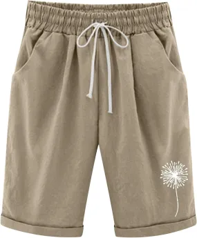 sdbrld Bermuda Shorts for Women,Womens Bermuda Shorts Fashion Summer Drawstring Shorts High Waisted Cotton Athletic Shorts