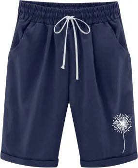 sdbrld Bermuda Shorts for Women,Womens Bermuda Shorts Fashion Summer Drawstring Shorts High Waisted Cotton Athletic Shorts