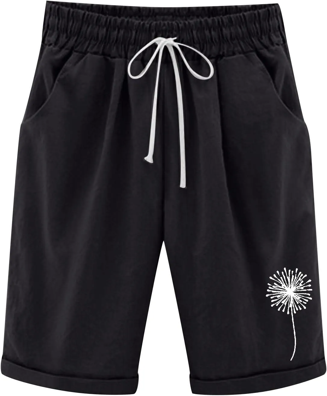 sdbrld Bermuda Shorts for Women,Womens Bermuda Shorts Fashion Summer Drawstring Shorts High Waisted Cotton Athletic Shorts